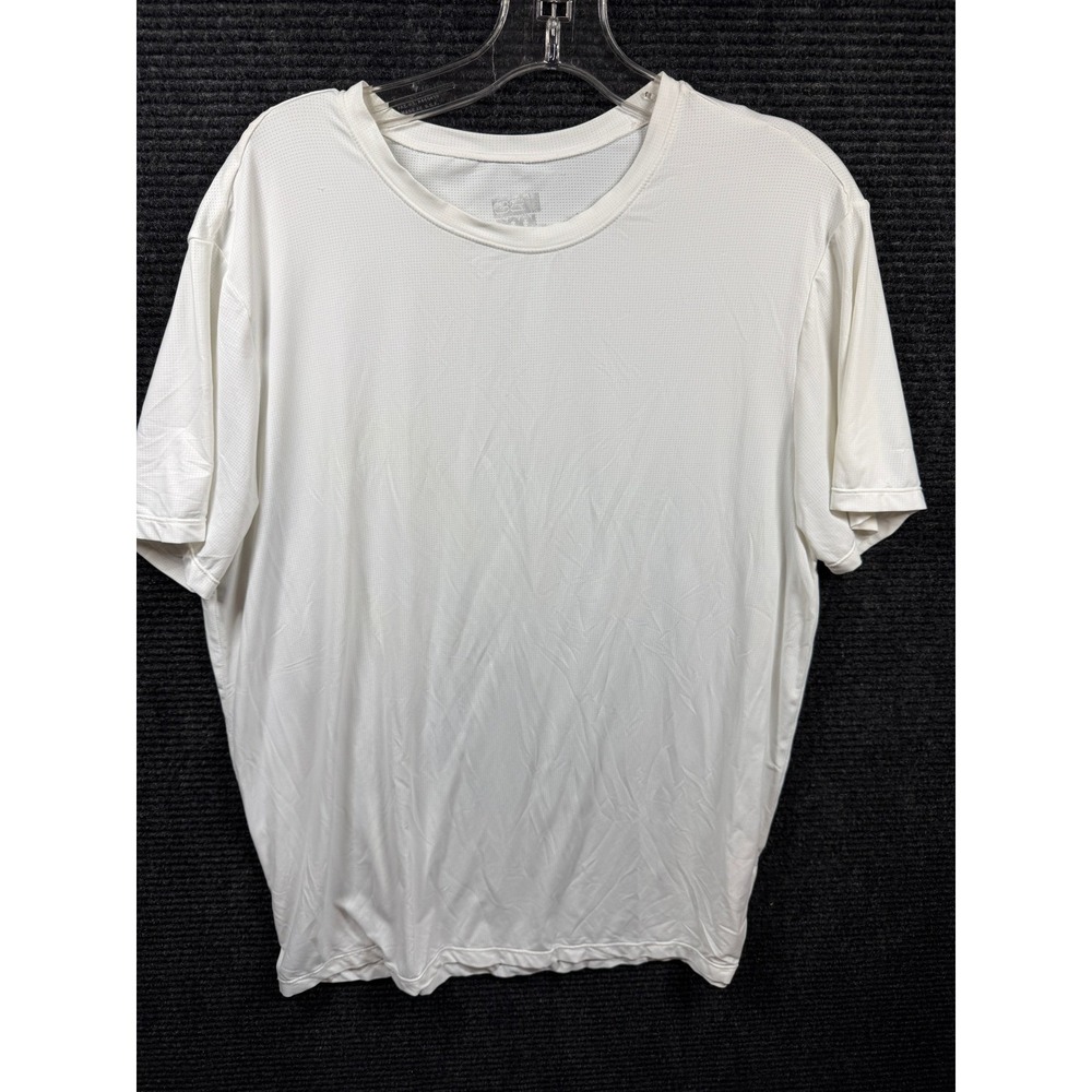 32 Degrees Cool Mens White Short Sleeve Performance Mesh T-Shirt Size Large